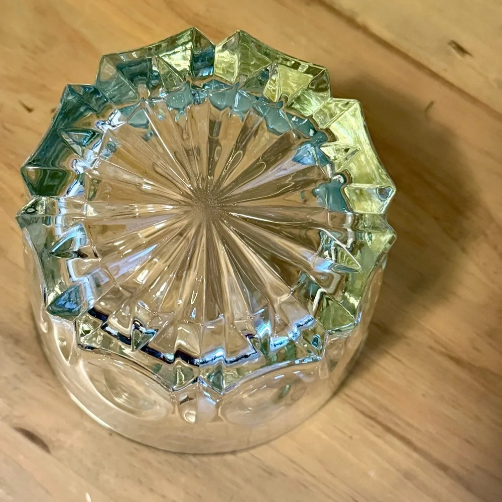 Vintage Princess House Heritage Etched Crystal Ice Bucket HEAVY 1980s Barware